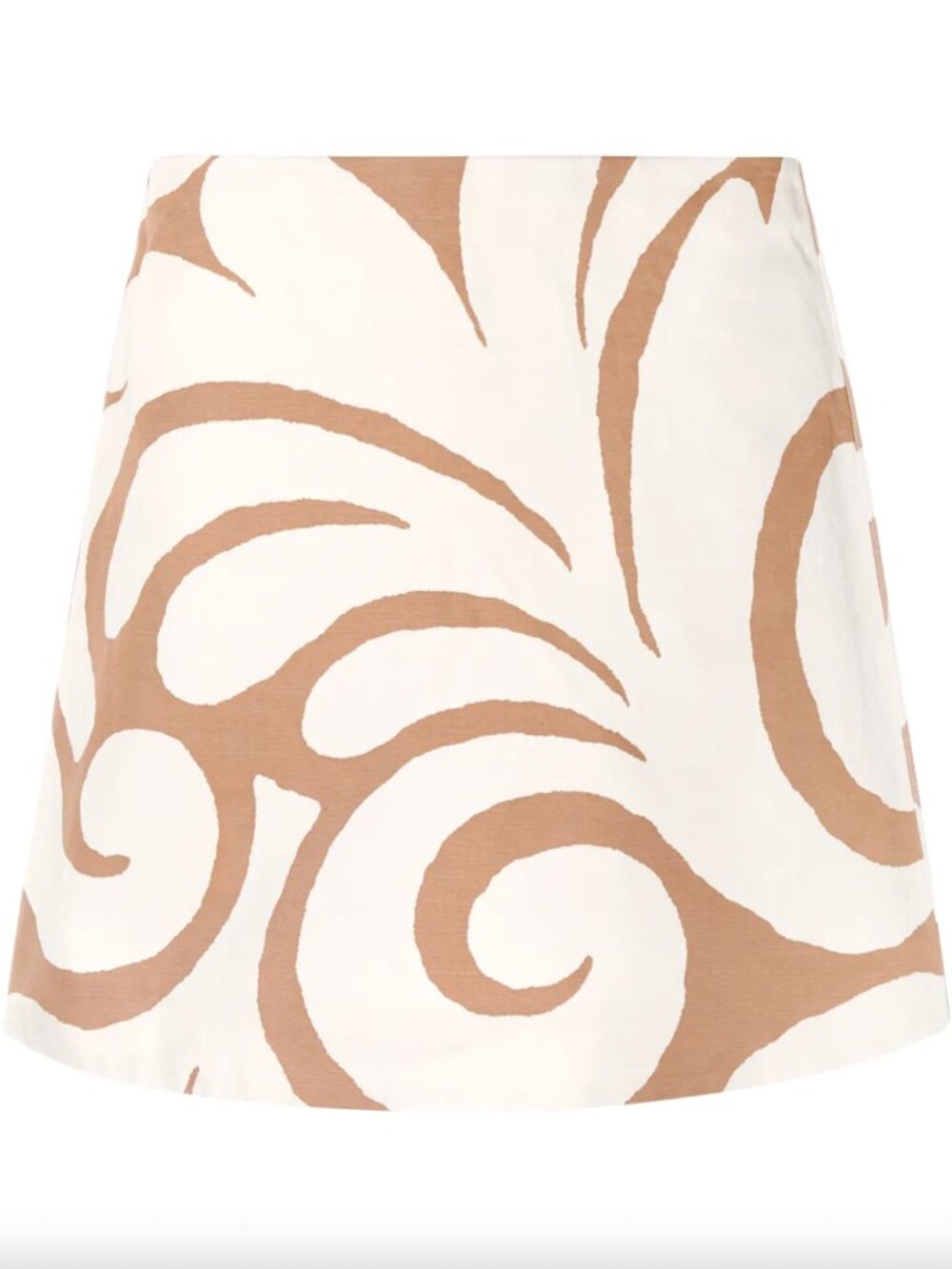 $490 Marni Beige Ivory Geometric Mini A-Line Arabesque Skirt size FR 36/4